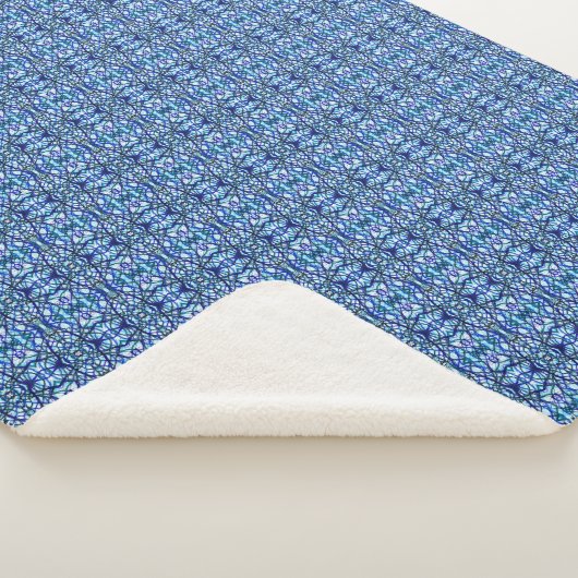 Ikarus Blau Abstrakte Alkoholtinte Kunst Sherpadecke (3/4)