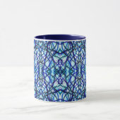 Ikarus Blau Abstrakte Alkoholtinte Kunst Tasse (Zentrum)