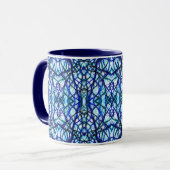 Ikarus Blau Abstrakte Alkoholtinte Kunst Tasse (Vorderseite Links)