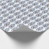 Ikat Abstrakt: Watercolor Oriental Motifs. Geschenkpapier (Ecke)