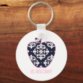 Ikat Apple Teacher Schlüsselanhänger (Vorderseite)