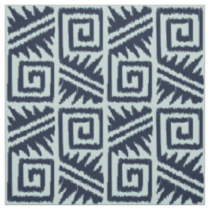 Ikat Aztec - Dark Indigo Blue und Chambrey Stoff
