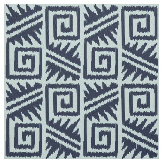 Ikat Aztec - Dark Indigo Blue und Chambrey Stoff (Muster)
