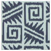 Ikat Aztec - Dark Indigo Blue und Chambrey Stoff (Nahaufnahme)