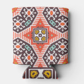 Ikat Aztec: Ethnisch gestreifte Textur Dosenkühler (Rückseite)