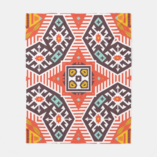 Ikat Aztec: Ethnisch gestreifte Textur Fleecedecke (Vorderseite)