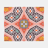 Ikat Aztec: Ethnisch gestreifte Textur Fleecedecke (Vorderseite (Horizontal))