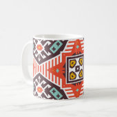 Ikat Aztec: Ethnisch gestreifte Textur Kaffeetasse (Vorderseite Links)