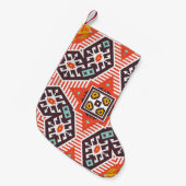 Ikat Aztec: Ethnisch gestreifte Textur Kleiner Weihnachtsstrumpf (Vorderansicht (hängend))