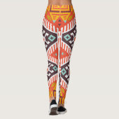 Ikat Aztec: Ethnisch gestreifte Textur Leggings (Rückseite)