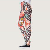 Ikat Aztec: Ethnisch gestreifte Textur Leggings (Links)
