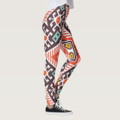 Ikat Aztec: Ethnisch gestreifte Textur Leggings (Rechts)