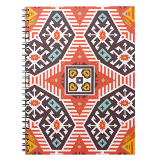 Ikat Aztec: Ethnisch gestreifte Textur Notizblock
