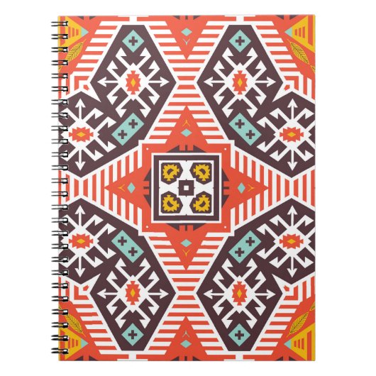 Ikat Aztec: Ethnisch gestreifte Textur Notizblock (Vorderseite)