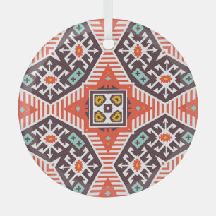 Ikat Aztec: Ethnische Streifentextur Ornament Aus Glas