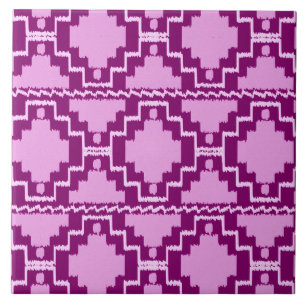 Ikat Aztec Muster - Amethyst Lila und Violet Fliese