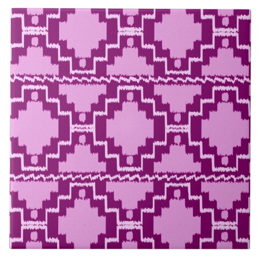 Ikat Aztec Muster - Amethyst Lila und Violet Fliese (Vorderseite)