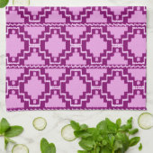 Ikat Aztec Muster - Amethyst Lila und Violet Handtuch (Gefaltet)