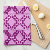 Ikat Aztec Muster - Amethyst Lila und Violet Handtuch (Viertel Falte)