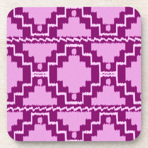 Ikat Aztec Muster - Amethyst Lila und Violet Untersetzer