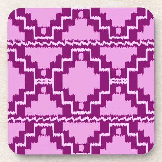 Ikat Aztec Muster - Amethyst Lila und Violet Untersetzer (Vorderseite)