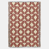 Ikat Aztec Muster - Beige, Burgund und Pink Decke (Vorderseite Vertikal)