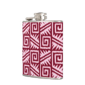 Ikat Aztec Muster - Burgund und Rosa Flachmann (Links)
