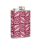 Ikat Aztec Muster - Burgund und Rosa Flachmann (Rechts)