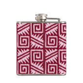Ikat Aztec Muster - Burgund und Rosa Flachmann (Rückseite)