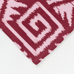 Ikat Aztec Muster - Burgund und Rosa Fleecedecke