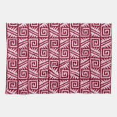 Ikat Aztec Muster - Burgund und Rosa Geschirrtuch (Horizontal)