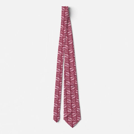 Ikat Aztec Muster - Burgund und Rosa Krawatte (Rückseite)