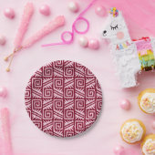 Ikat Aztec Muster - Burgund und Rosa Pappteller (Party)