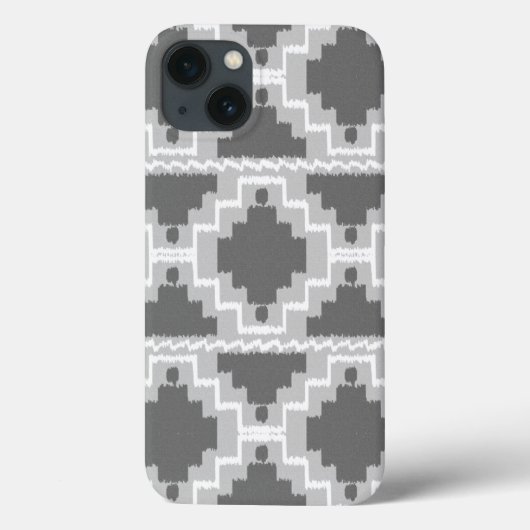 Ikat Aztec Muster - Dunkel und leicht grau / grau Case-Mate iPhone Hülle (Rückseite)