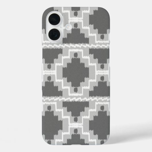 Ikat Aztec Muster - Dunkel und leicht grau / grau Case-Mate iPhone Hülle (Rückseite)