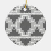 Ikat Aztec Muster - Dunkel und leicht grau / grau Keramikornament (Vorne)