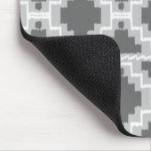 Ikat Aztec Muster - Dunkel und leicht grau / grau Mousepad (Ecke)