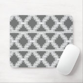 Ikat Aztec Muster - Dunkel und leicht grau / grau Mousepad (Mit Mouse)