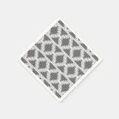Ikat Aztec Muster - Dunkel und leicht grau / grau Serviette (Ecke)