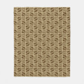 Ikat Aztec Muster - Dunkelbraun und Tan Fleecedecke (Vorderseite)