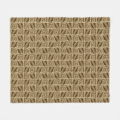 Ikat Aztec Muster - Dunkelbraun und Tan Fleecedecke (Vorderseite (Horizontal))