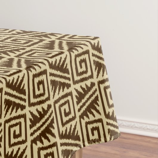 Ikat Aztec Muster - Dunkelbraun und Tan Tischdecke (Beispiel)
