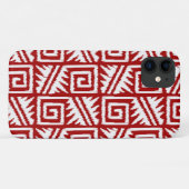 Ikat Aztec Muster - Dunkelrot und Weiß Case-Mate iPhone Hülle (Rückseite (Horizontal))