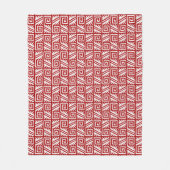 Ikat Aztec Muster - Dunkelrot und Weiß Fleecedecke (Vorderseite)