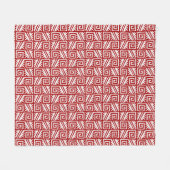 Ikat Aztec Muster - Dunkelrot und Weiß Fleecedecke (Vorderseite (Horizontal))