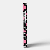 Ikat Aztec Muster - Fuchsienrosa, Schwarz und Weiß Case-Mate iPhone Hülle (Rückseite / Links)