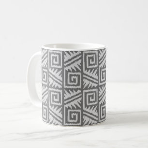 Ikat Aztec-Muster - Grautöne Kaffeetasse