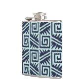 Ikat Aztec-Muster - Indizes und Lichtblau Flachmann (Links)