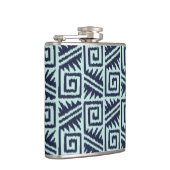 Ikat Aztec-Muster - Indizes und Lichtblau Flachmann (Rechts)
