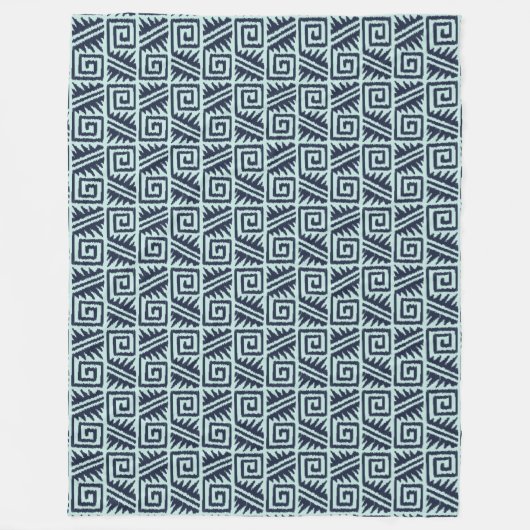 Ikat Aztec-Muster - Indizes und Lichtblau Fleecedecke (Vorderseite)